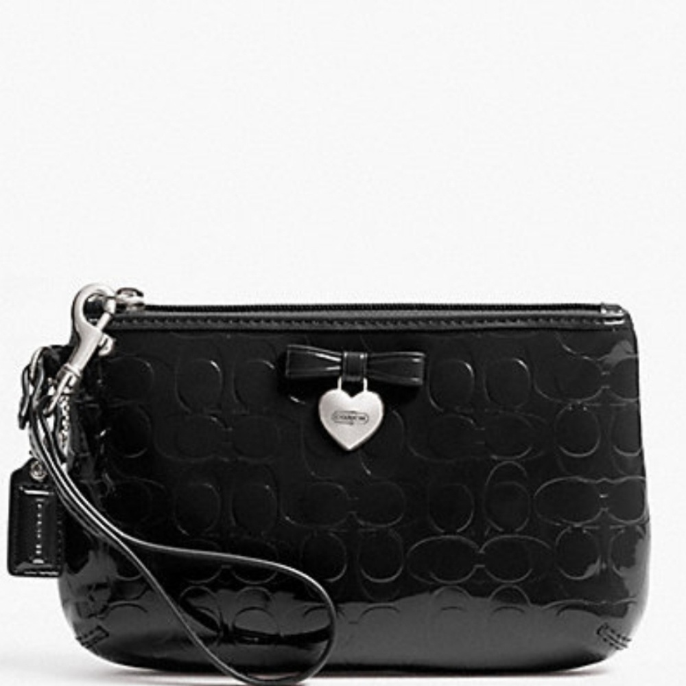 Coach Embossed Patent Leather Wristlet